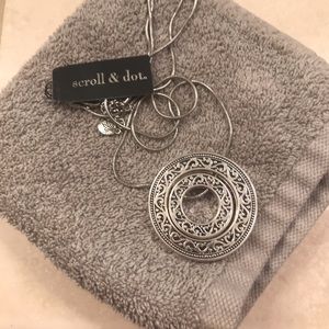 Scroll and Dot silver pendant necklace